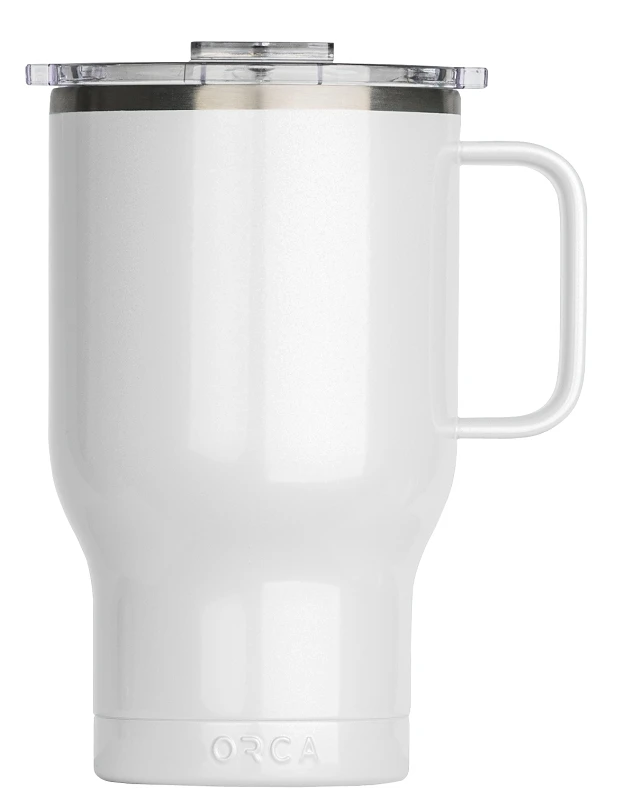 Pearl White Travel Mug 24 Ounce Insulated Stainless Steel Tumbler