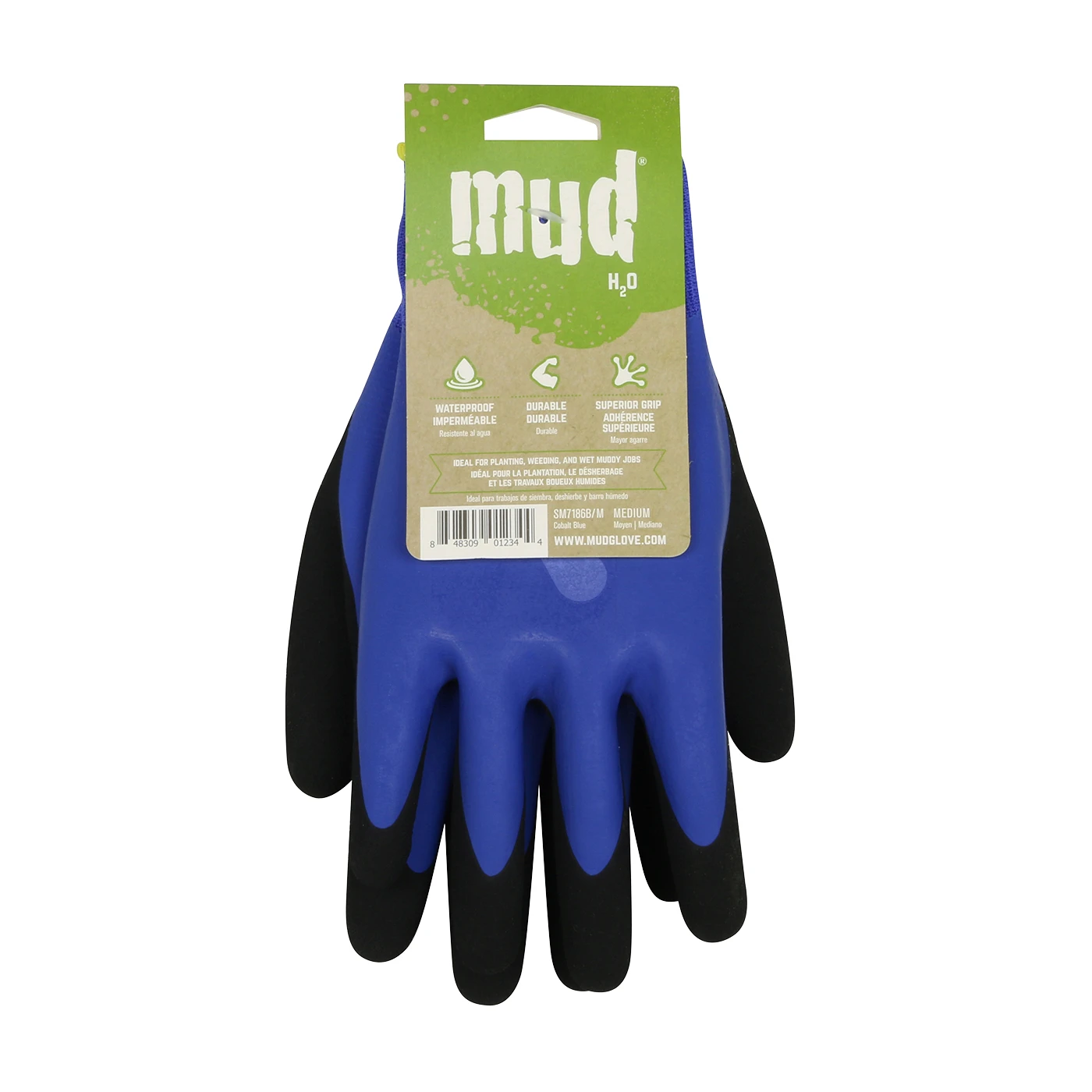 H2o Women's Large Latex Coated Polyester Cobalt Blue Garden Glove Sm7186b/l Pack Of 6