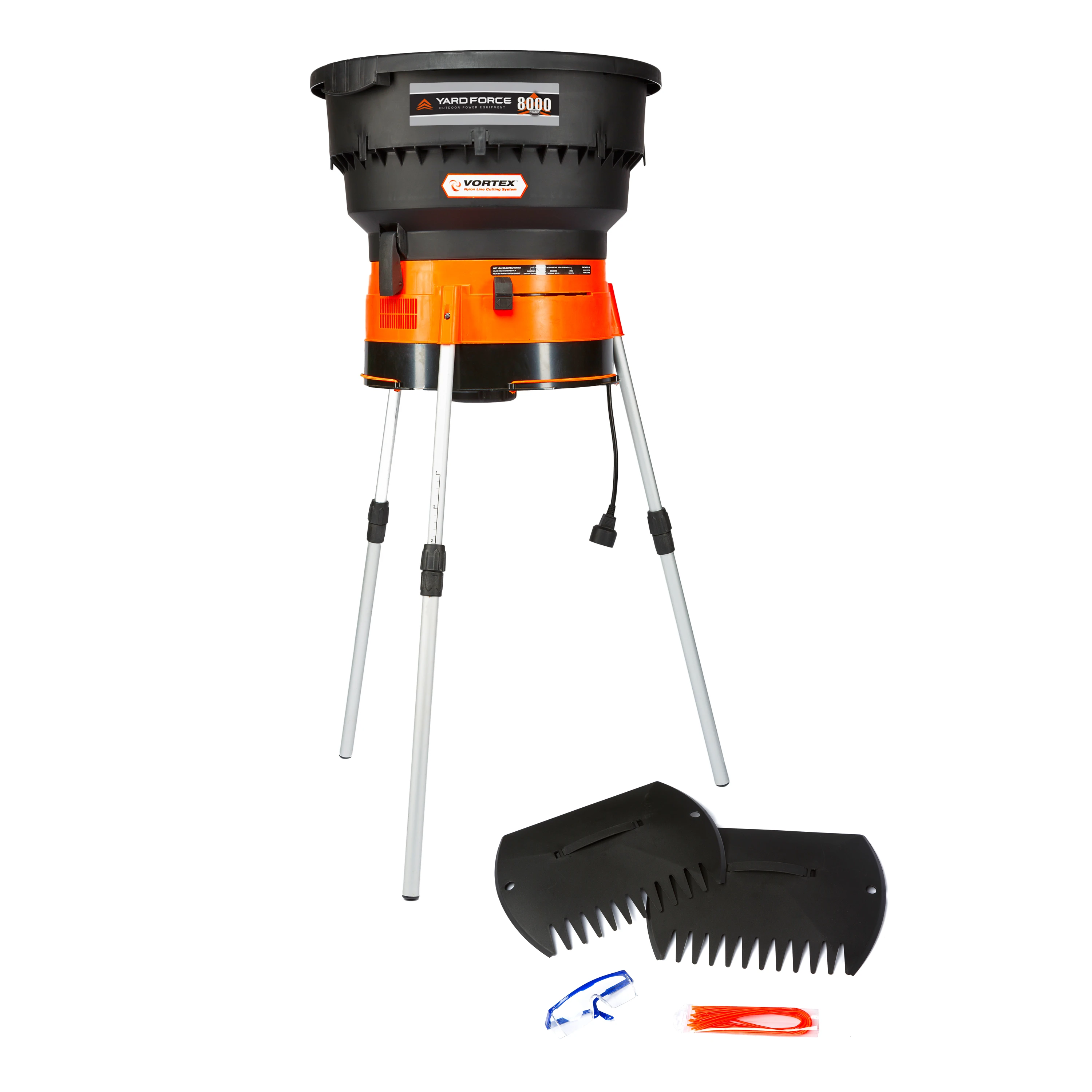 Yf8000 Electric Leaf Shredder, 12:1 Mulcher Kit With Bonus Hand Rakes