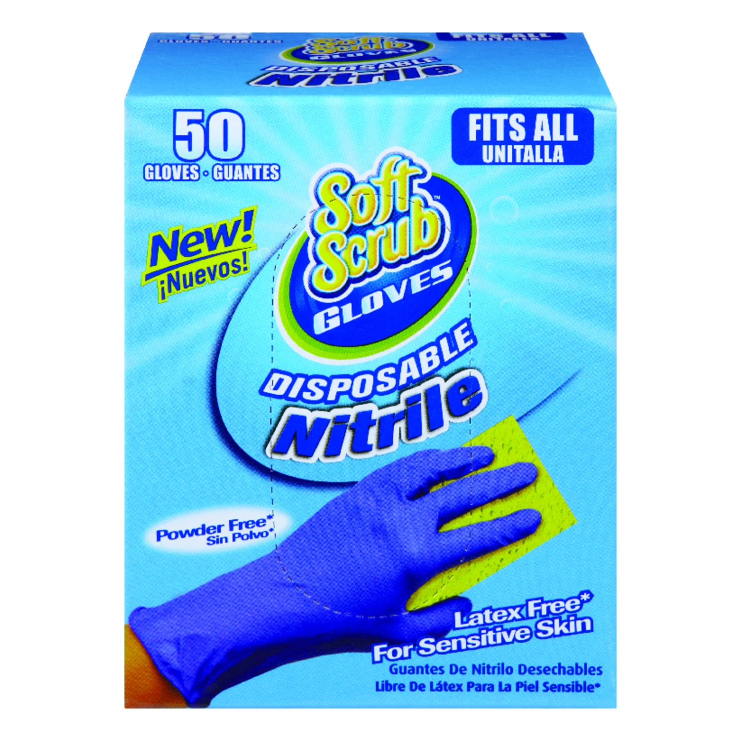 Disposable Nitrile Gloves, Latex & Powder Free, Blue, One Size, 50-Ct.