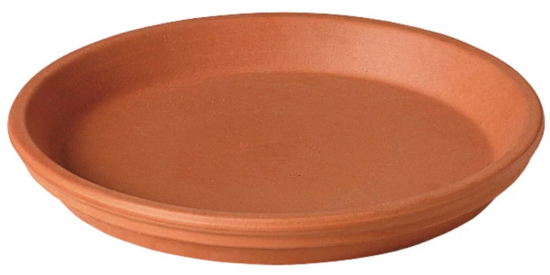 4 In. D Terracotta Clay Traditional Plant Saucer With Drainage Holes
