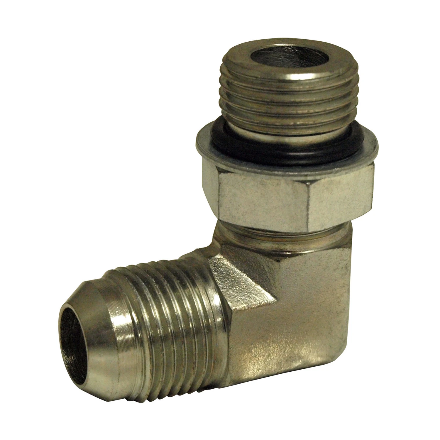 90 Degree Hydraulic Adapter, 3/8-In. Male JIC x 1/2-In. Femle 0-Ring Boss