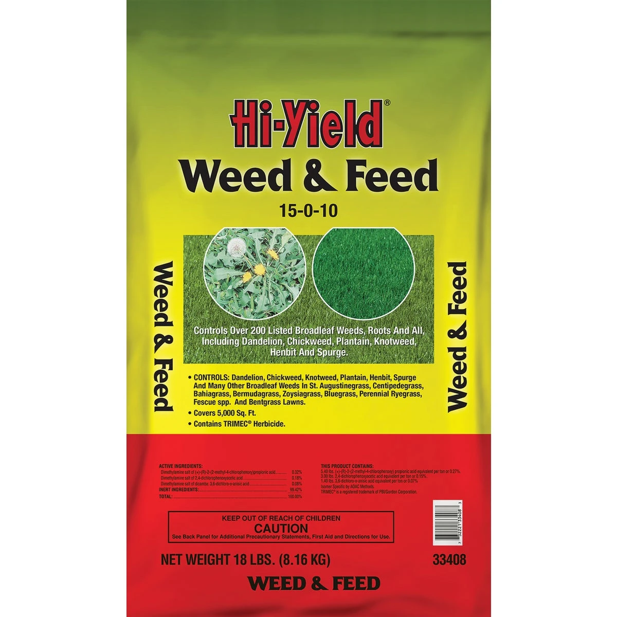 18 Lb. 5000 Sq. Ft. 15-0-10 Lawn Fertilizer With Weed Killer