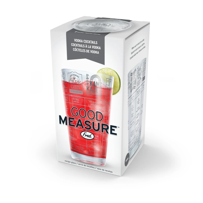 Good Measure 16 Oz. Vodka Recipe Drinking Glass With Cocktail Recipes