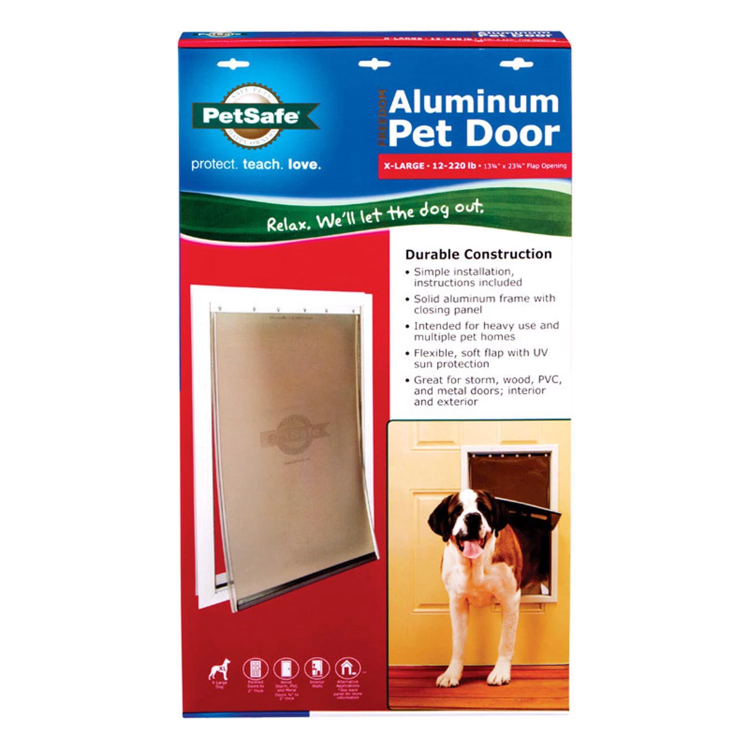 27.125 In. H X 16.25 In. W Aluminum Pet Door For Extra Large Pets