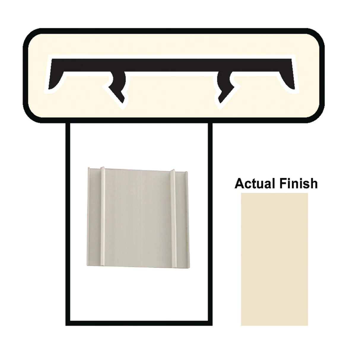 3-1/2 In. W. X 8 Ft. L. Beige Vinyl Cap Component For Porch Screening