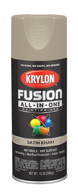 Fusion All-in-one Satin Spray Paint & Primer, Khaki, 12 Oz.