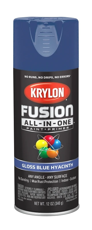 Fusion All-in-one Gloss Spray Paint & Primer, 12 Oz, Blue Hyacinth