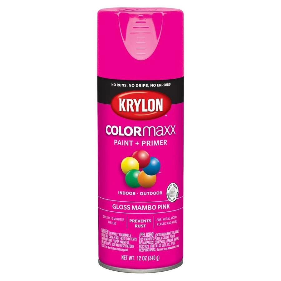 Colormaxx Gloss Mambo Pink Spray Paint + Primer, 12-oz.