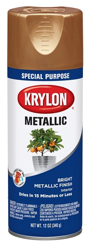 12 Oz. Gloss Copper Metallic Spray Paint - Quick Drying, Indoor Use