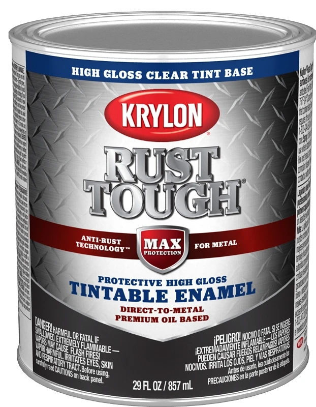 Rust Tough Oil-based Gloss Rust Control Enamel, Clear Base, 1 Qt, Model K09727008
