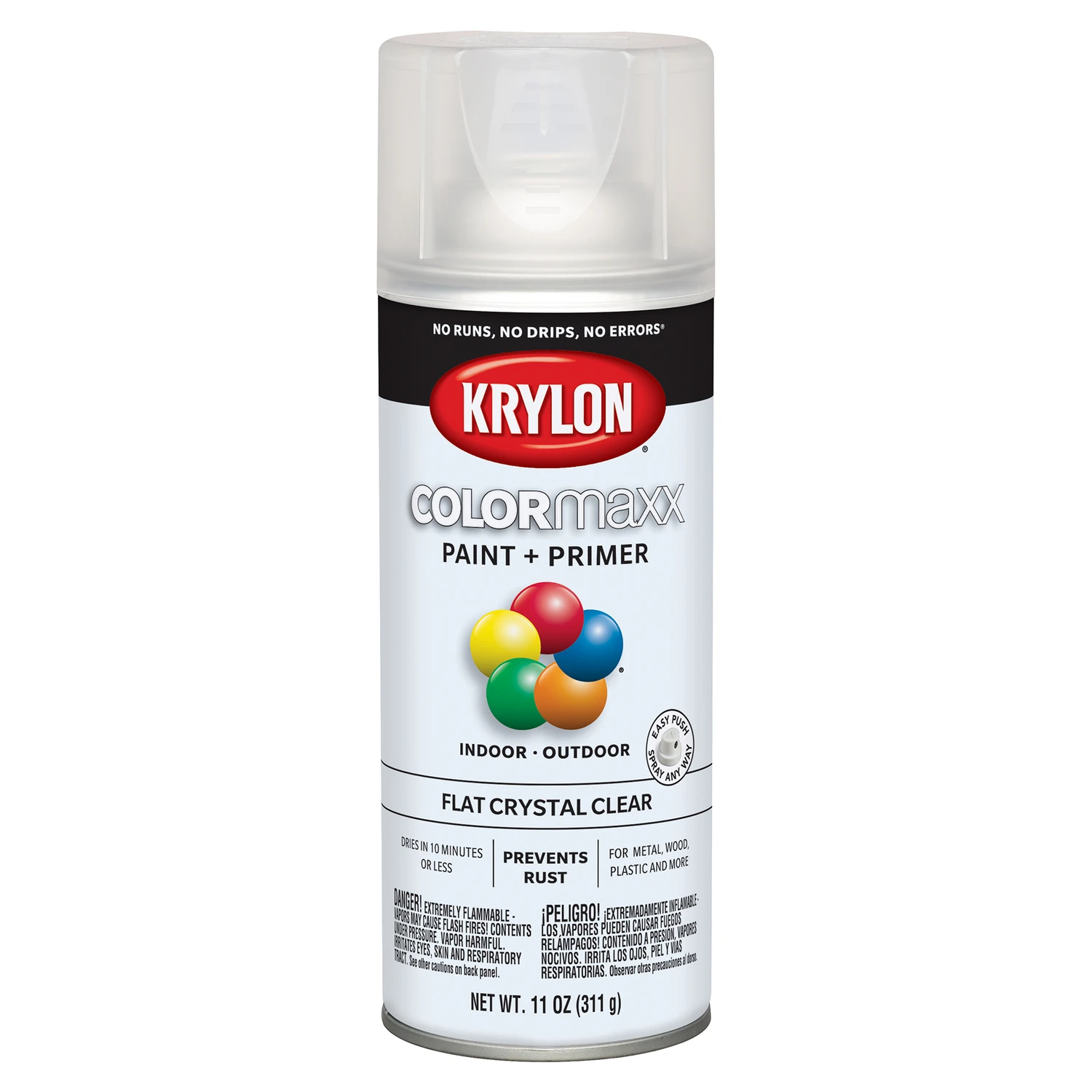 COLORmaxx Clear Flat Spray Paint, 12 Ounce Aerosol Can