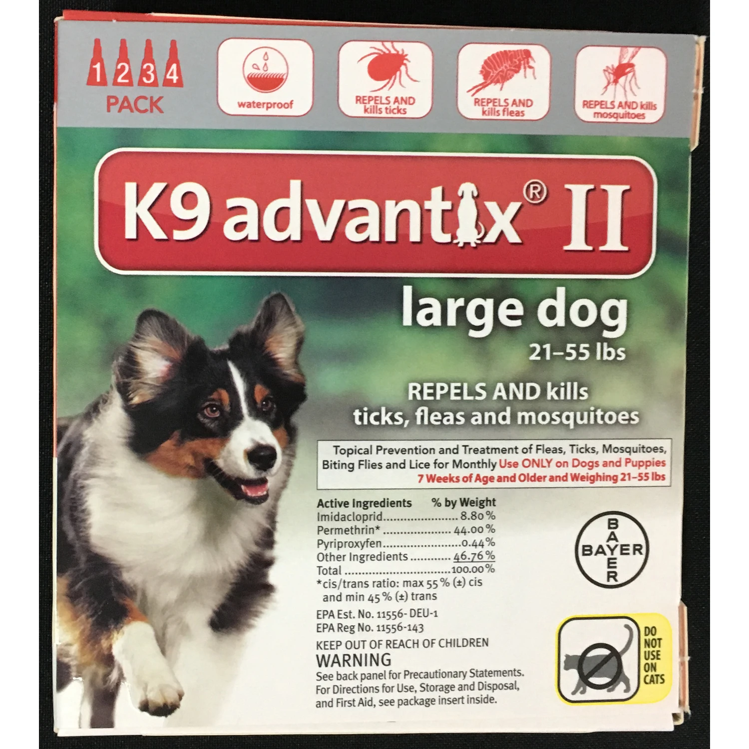 Flea And Tick Prevention & Treatment for Dogs 21-55 Lbs., 4 Doses