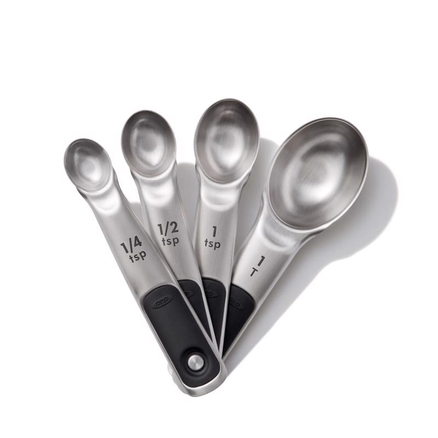 Stainless Steel Measuring Spoons Set - 4-piece With Magnetic Handles