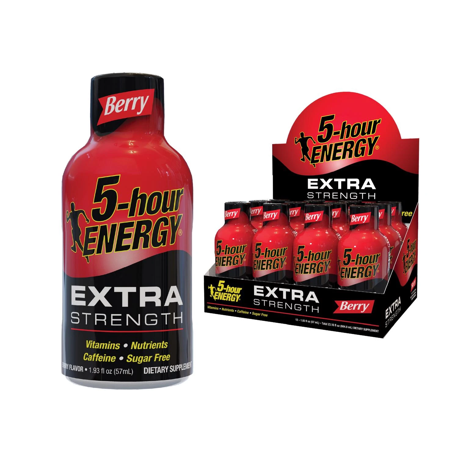Extra Strength Berry Energy Shot, 1.93 Oz - Sugar Free