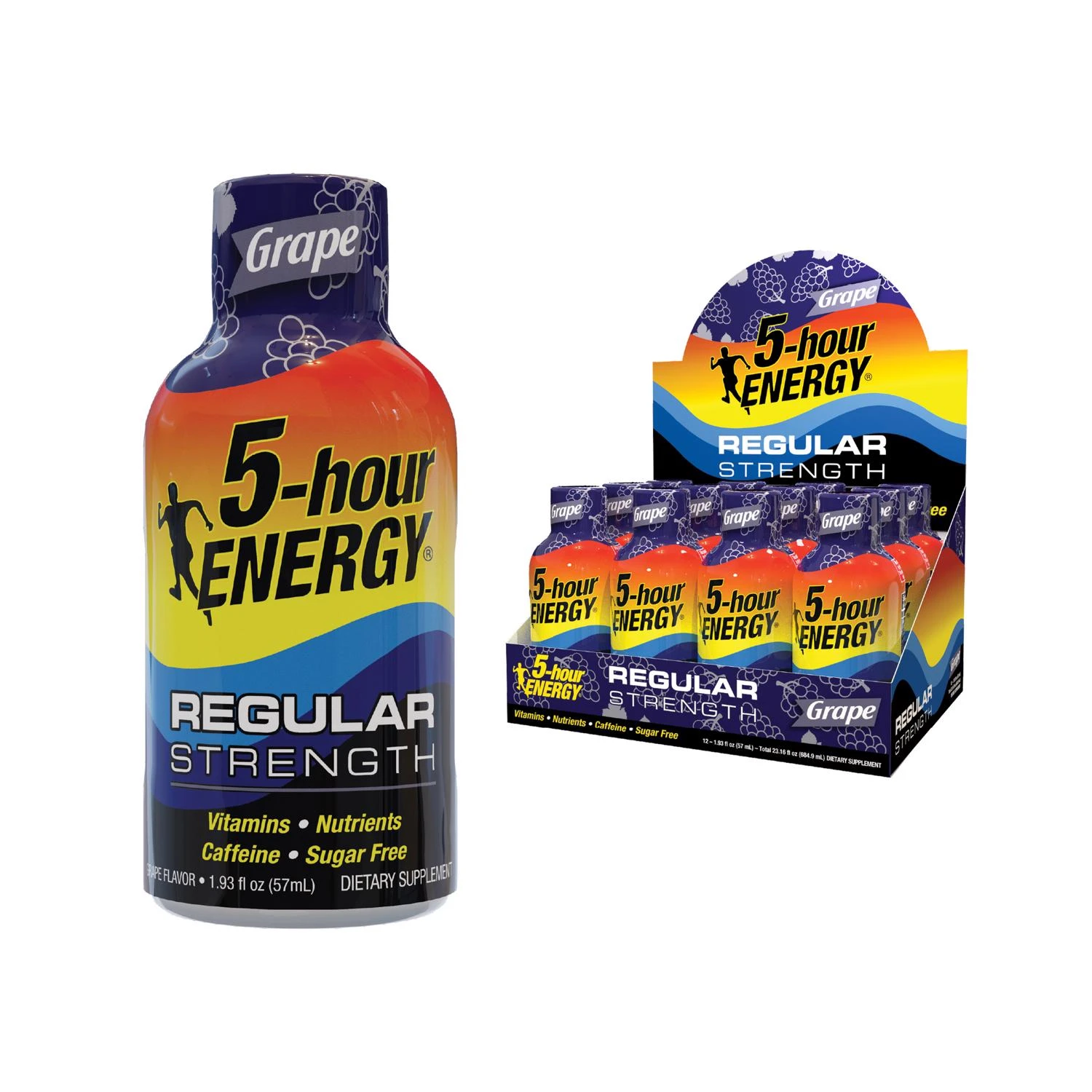 Regular Strength Grape Energy Shot, 1.93 Oz - Sugar Free