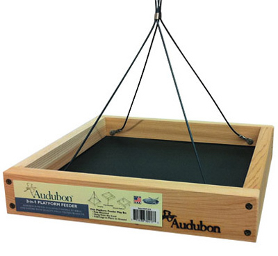 Audubon 3 Lb Cedar/screen 3-in-1 Platform Bird Feeder With 1 Port