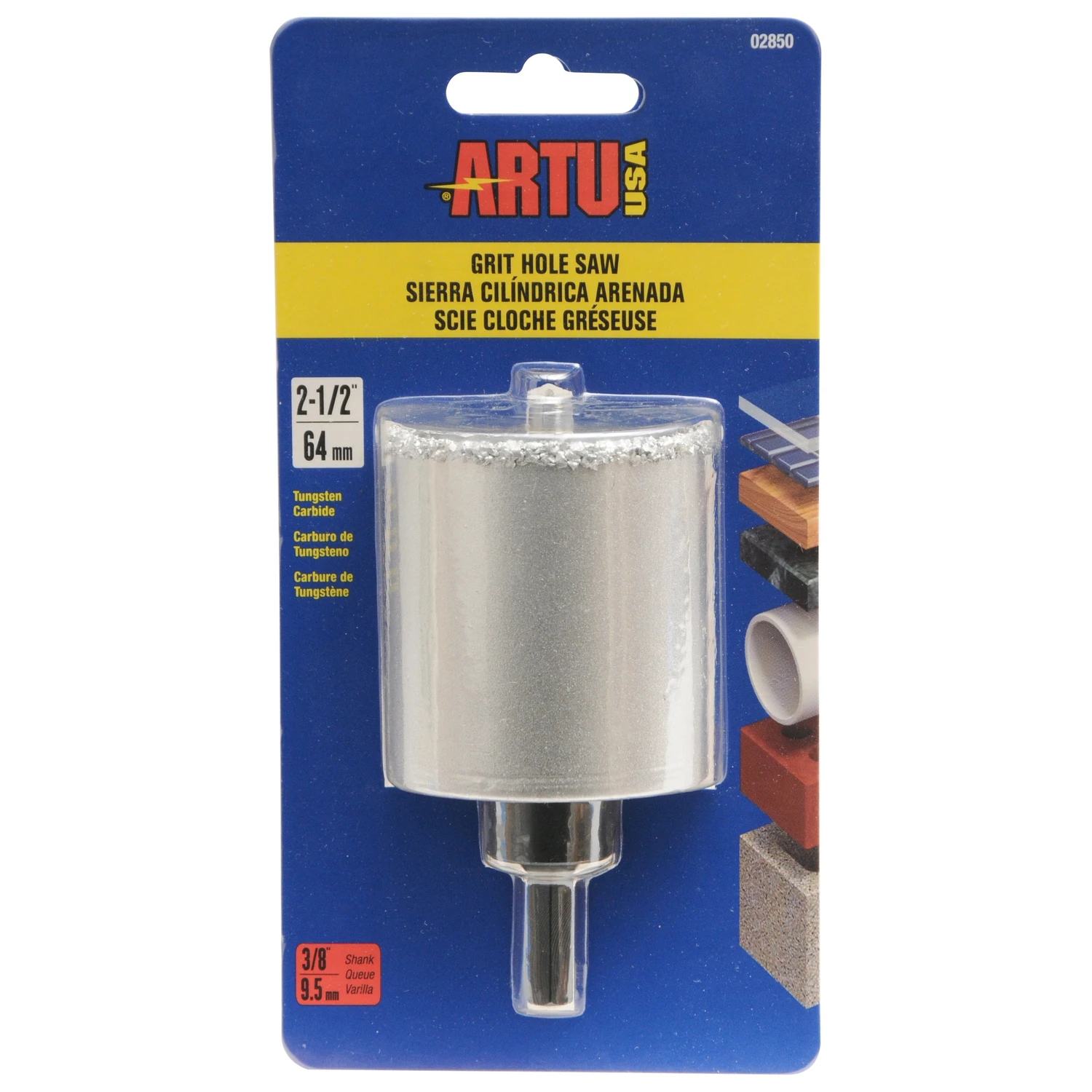 2-1/2 In. Tungsten Carbide Grit Hole Saw With Arbor And Pilot Bit
