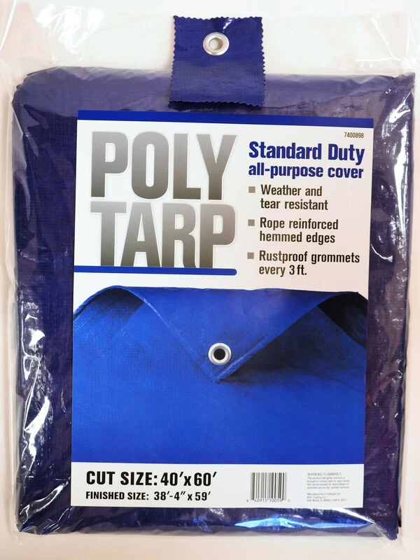 40 Ft. W X 60 Ft. L Light Duty Polyethylene Tarp - Blue