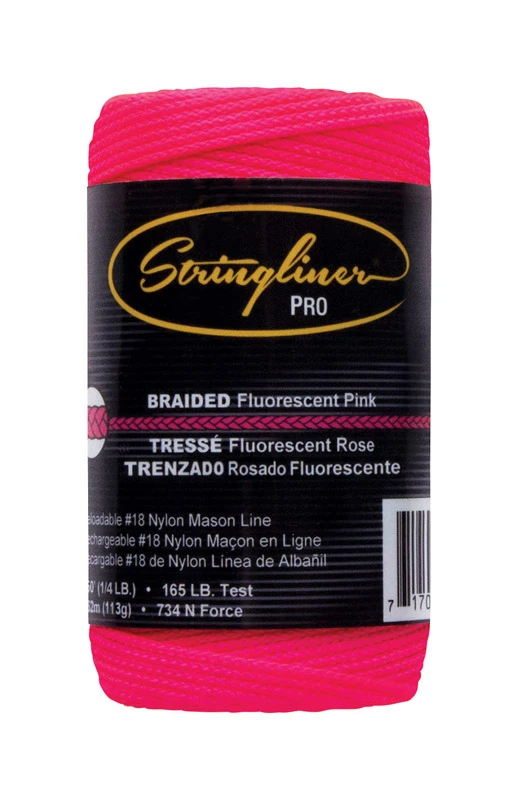 250 Ft. Fluorescent Pink Braided Nylon Mason Line - No. 18