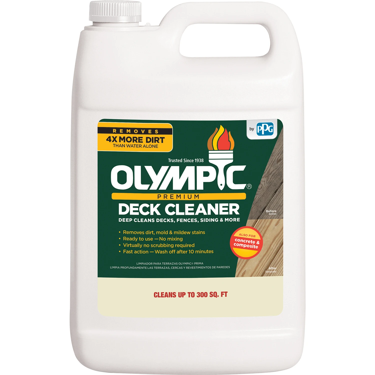 Premium Deck Cleaner 1 Gallon - Biodegradable, Ready-to-use, Deep Cleaning Solution