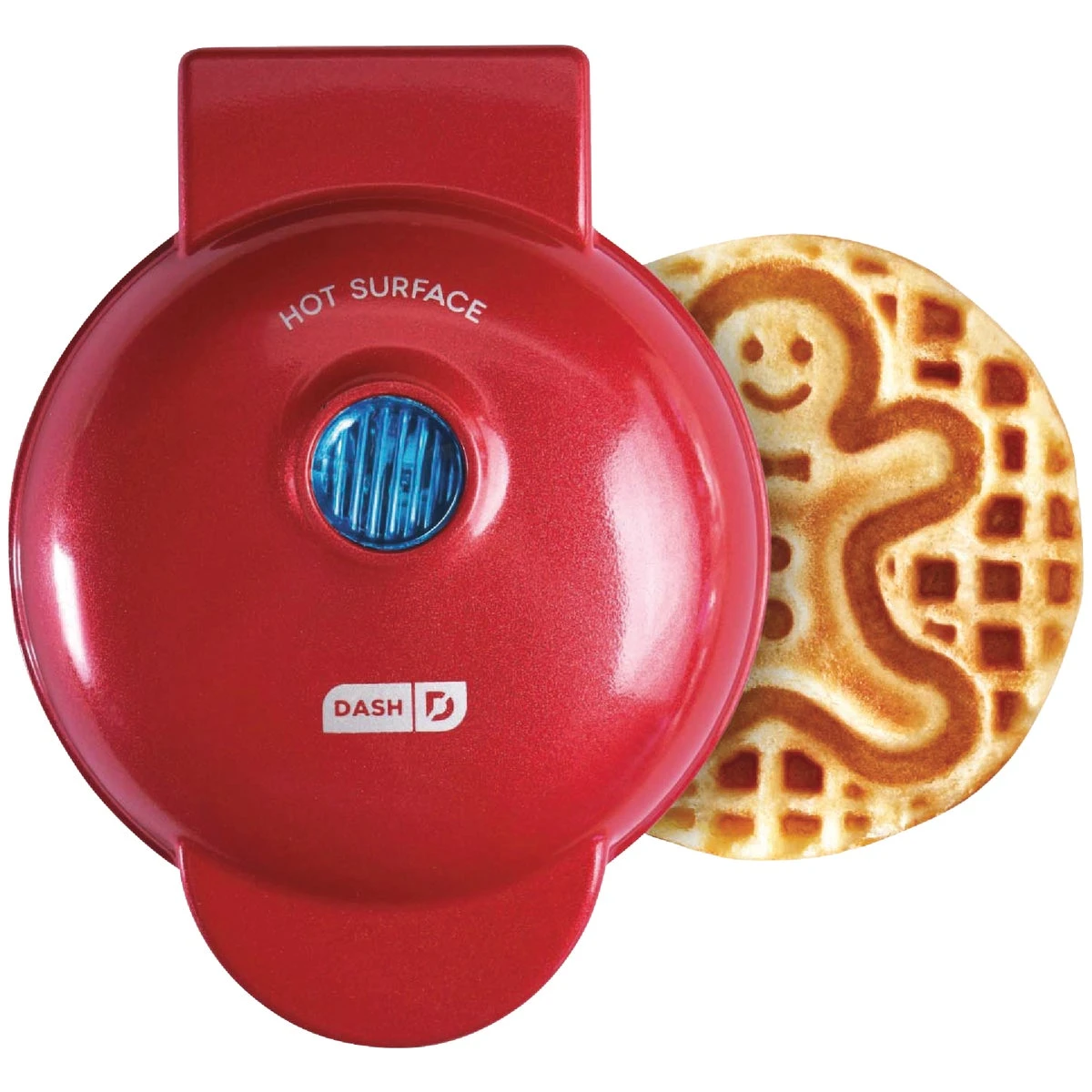 4 Inch Gingerbread Mini Waffle Maker With Non-stick Cooking Surfaces