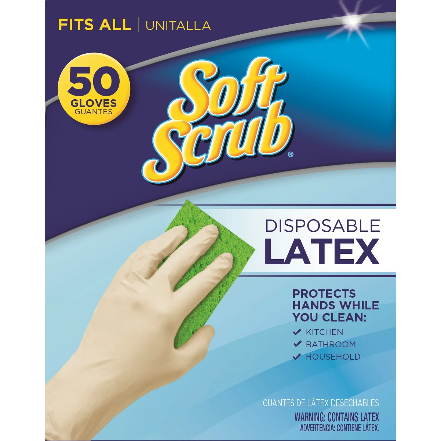 Disposable Latex Gloves, Powder Free, One Size, 50-Ct.