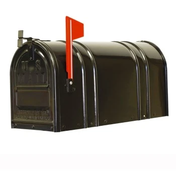 1-1/2c-blk Large Post Mount Steel Mailbox - Black - 8 X 10.5 X 21 In.