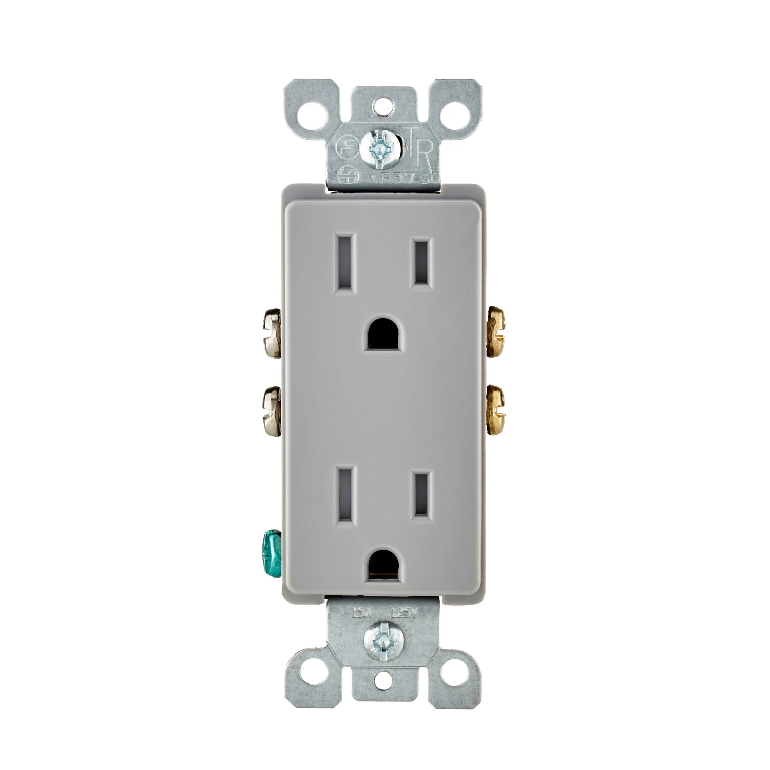 Leviton Decora 15 amps 125 V Duplex Light Gray Tamper Resistant Outlet 5-15R 1 pk