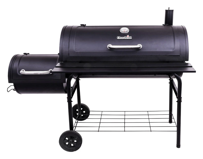American Gourmet 40 In. Deluxe Offset Charcoal Smoker - Black