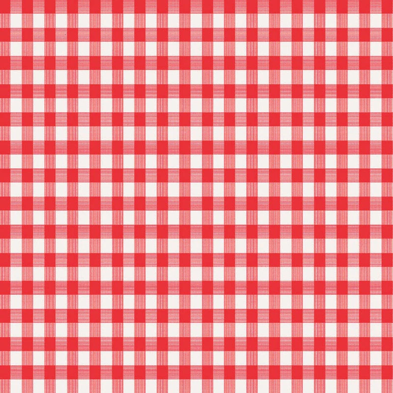 Red/white Checkered Vinyl Disposable Tablecloth 90 In. L X 52 In. W