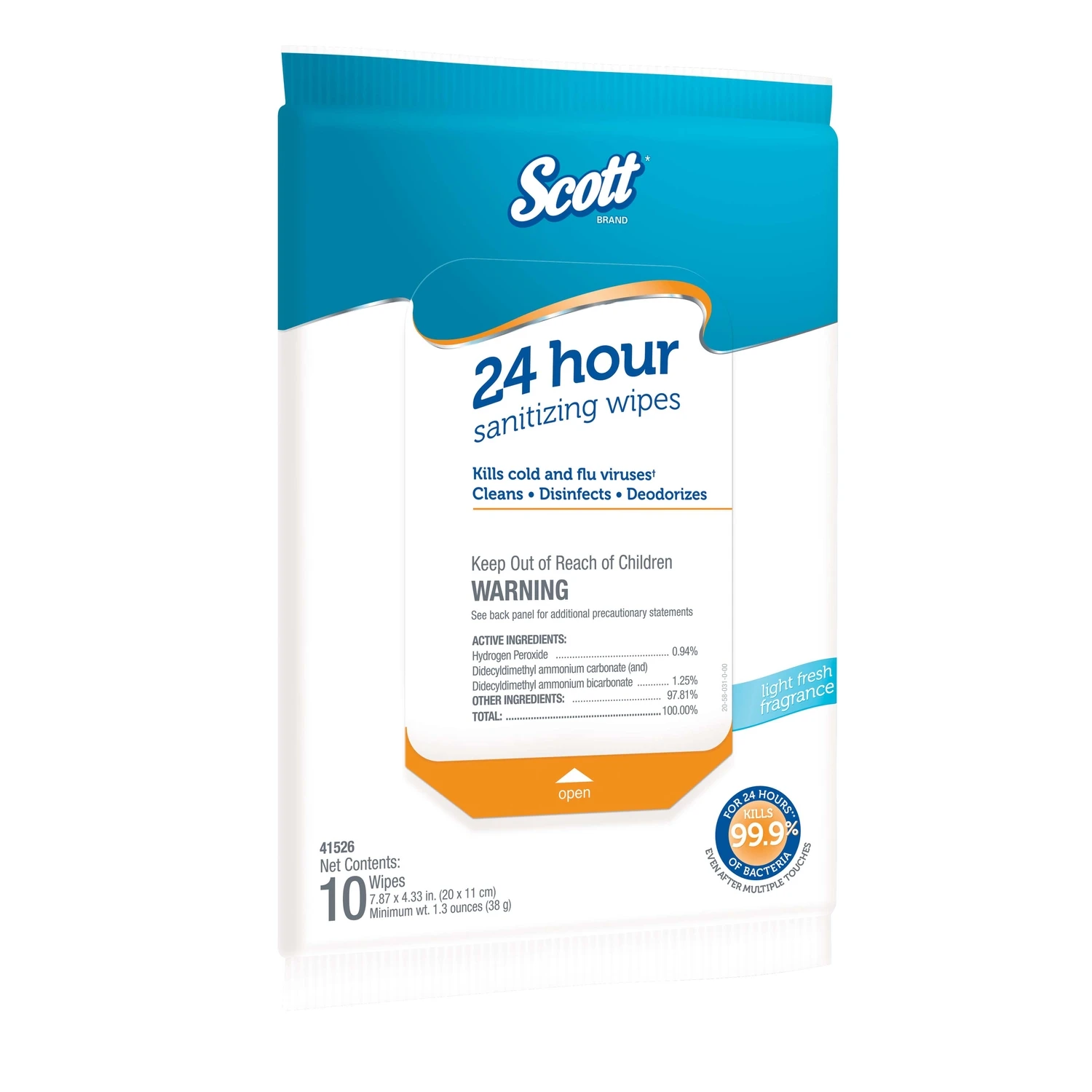 Scott 24 Hour Sanitizing Wipes Multi-Surface Cleaning & Disinfecting - 10.0 ea