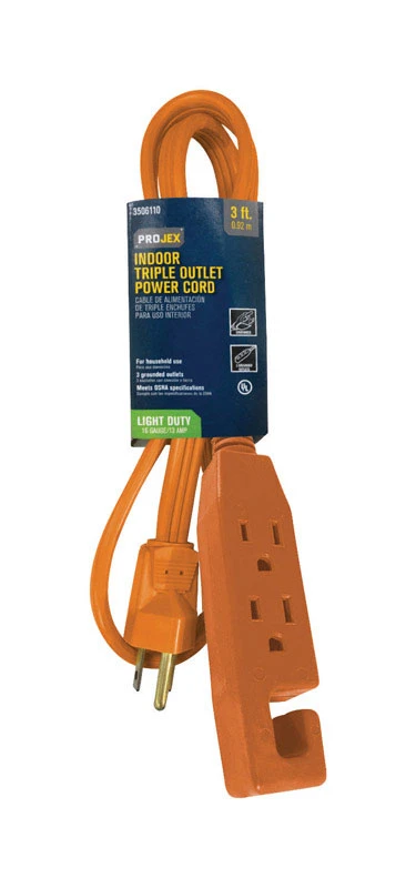 3 Ft. Indoor Orange Triple Outlet Cord - Model 3506110