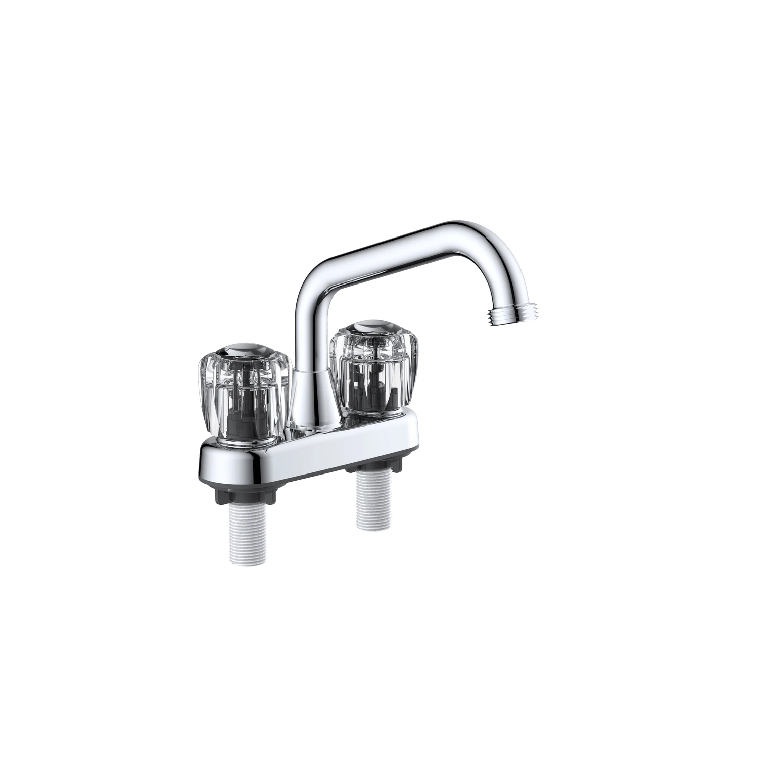Classic Chrome Two Handle Bathroom Faucet 4 In. Low Arc Design