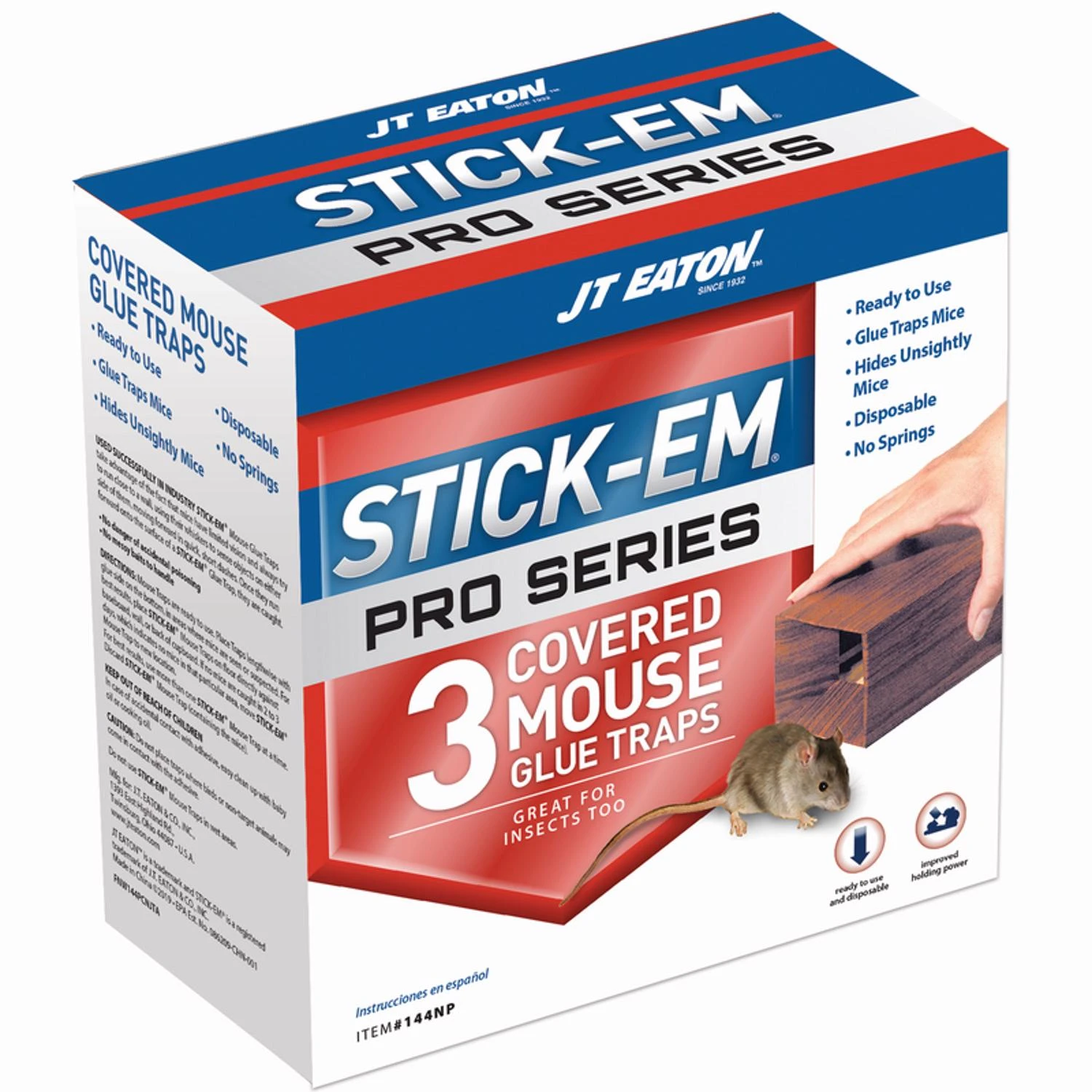 7007490 Stick-Em Pro Series Small Covered Animal Trap for Mice - Pack of 3