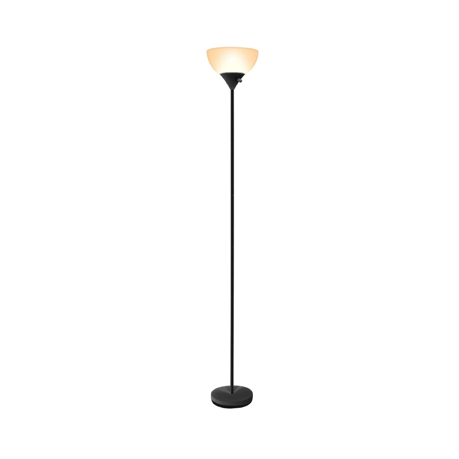 71 In. Black Torchiere Floor Lamp With Led Uplighting