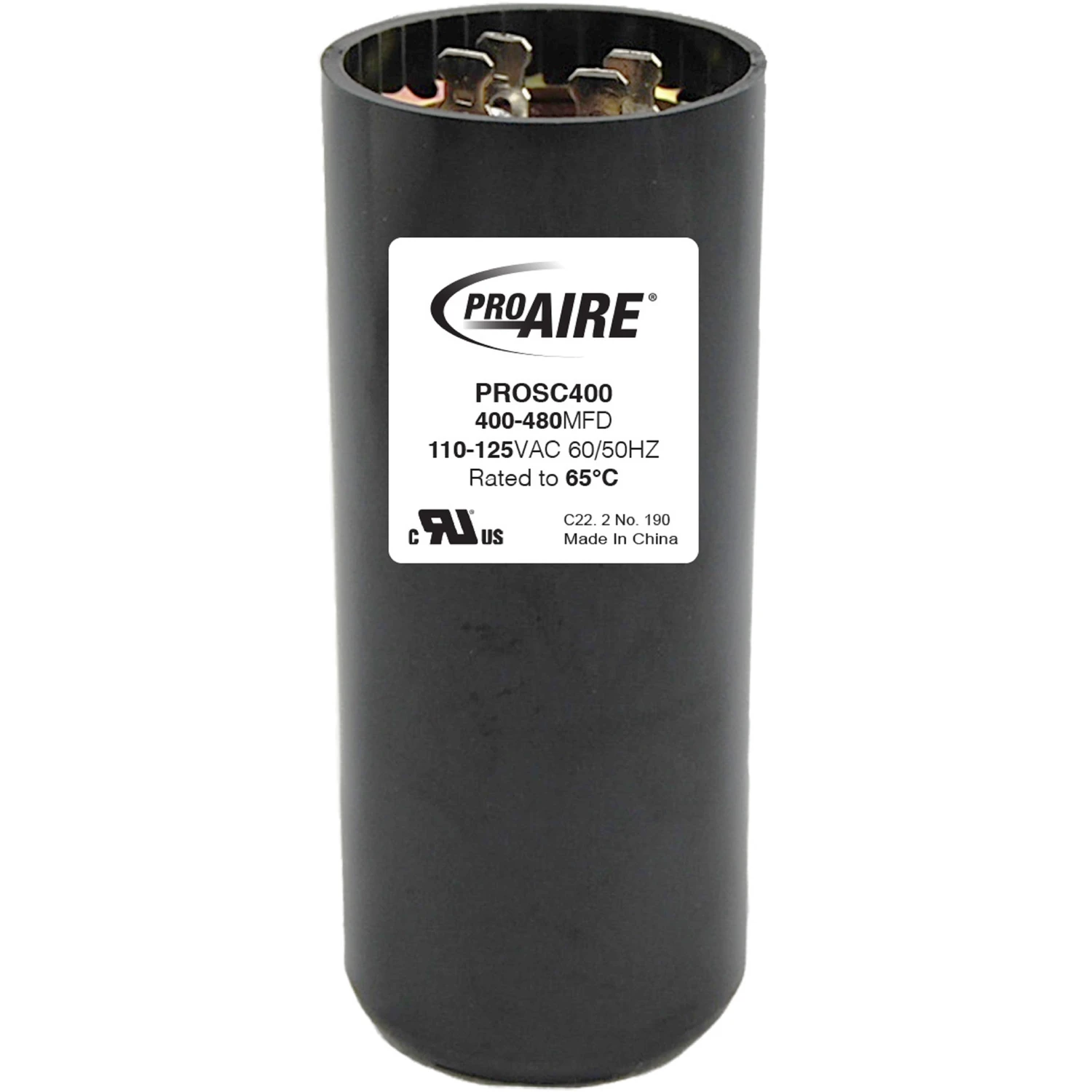 Perfect Aire Proaire 400-480 Mfd 125 V Round Start Capacitor, Model Prosc400, 1 Pk