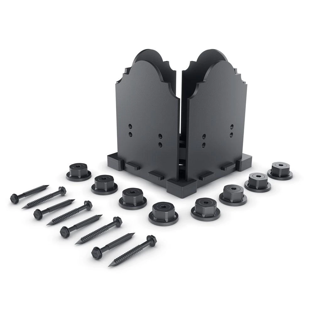 6 In. X 6 In. Steel Powder-coated Post Base Kit