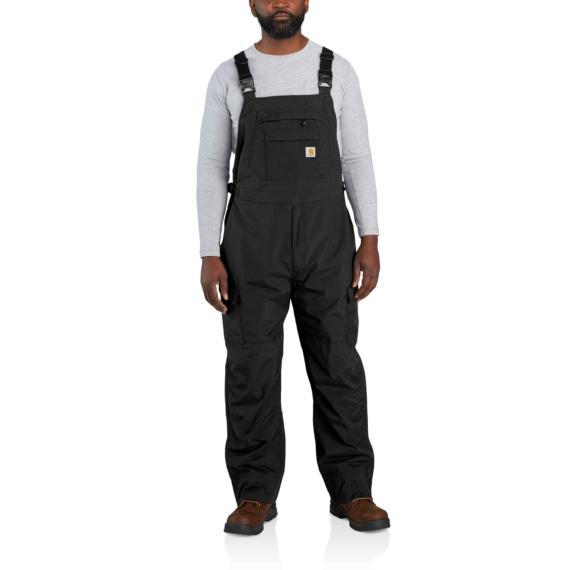 Storm Defender Loose Fit Heavyweight Bib Overall For Men, Black, Size Medium