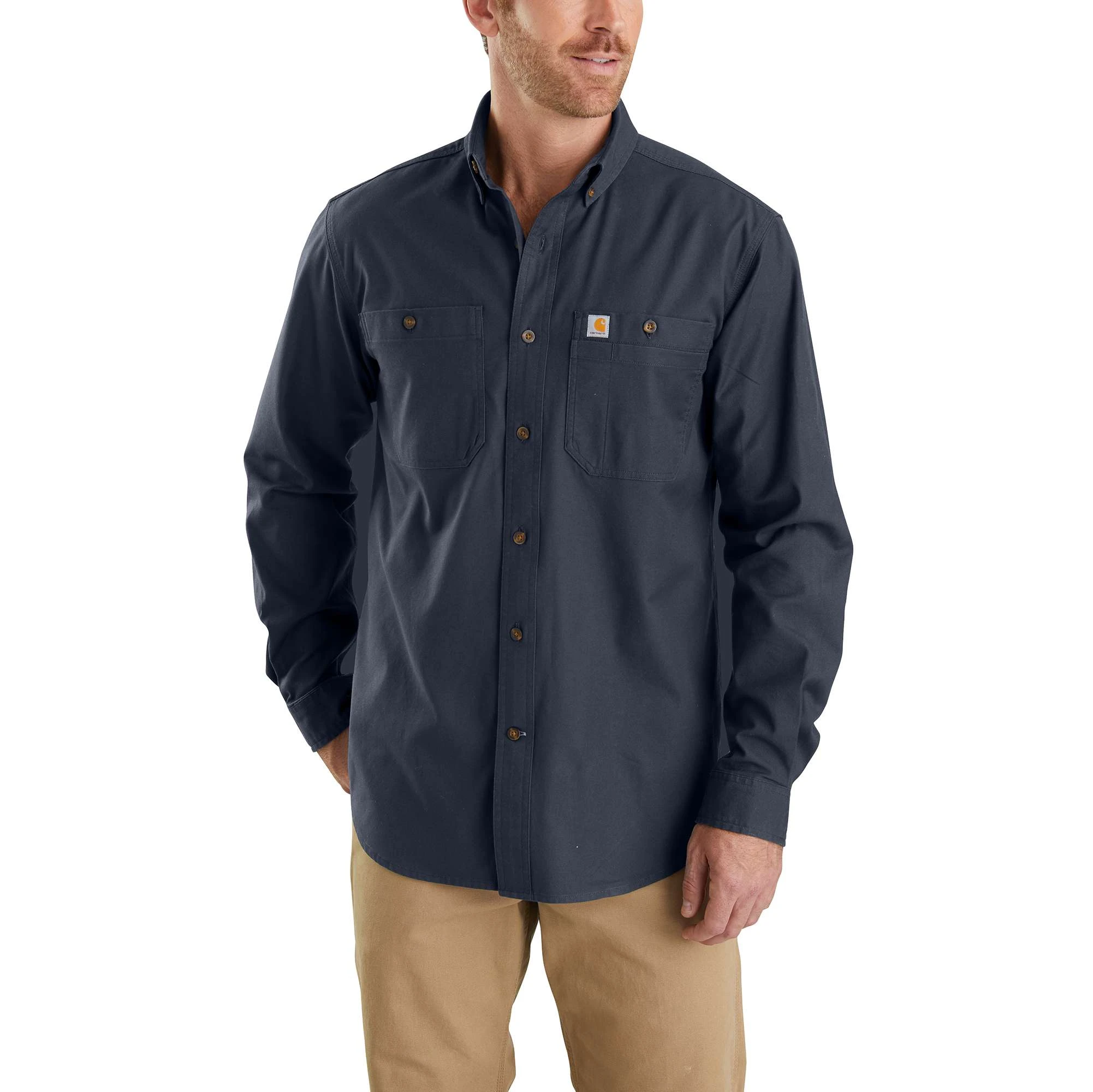 Rugged Flex Relaxed Fit Midweight Canvas Long-sleeve Shirt - 2xl Navy