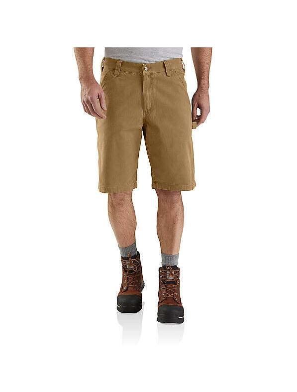 Rugged Flex Relaxed Fit Canvas Utility Work Short, Hickory, W30
