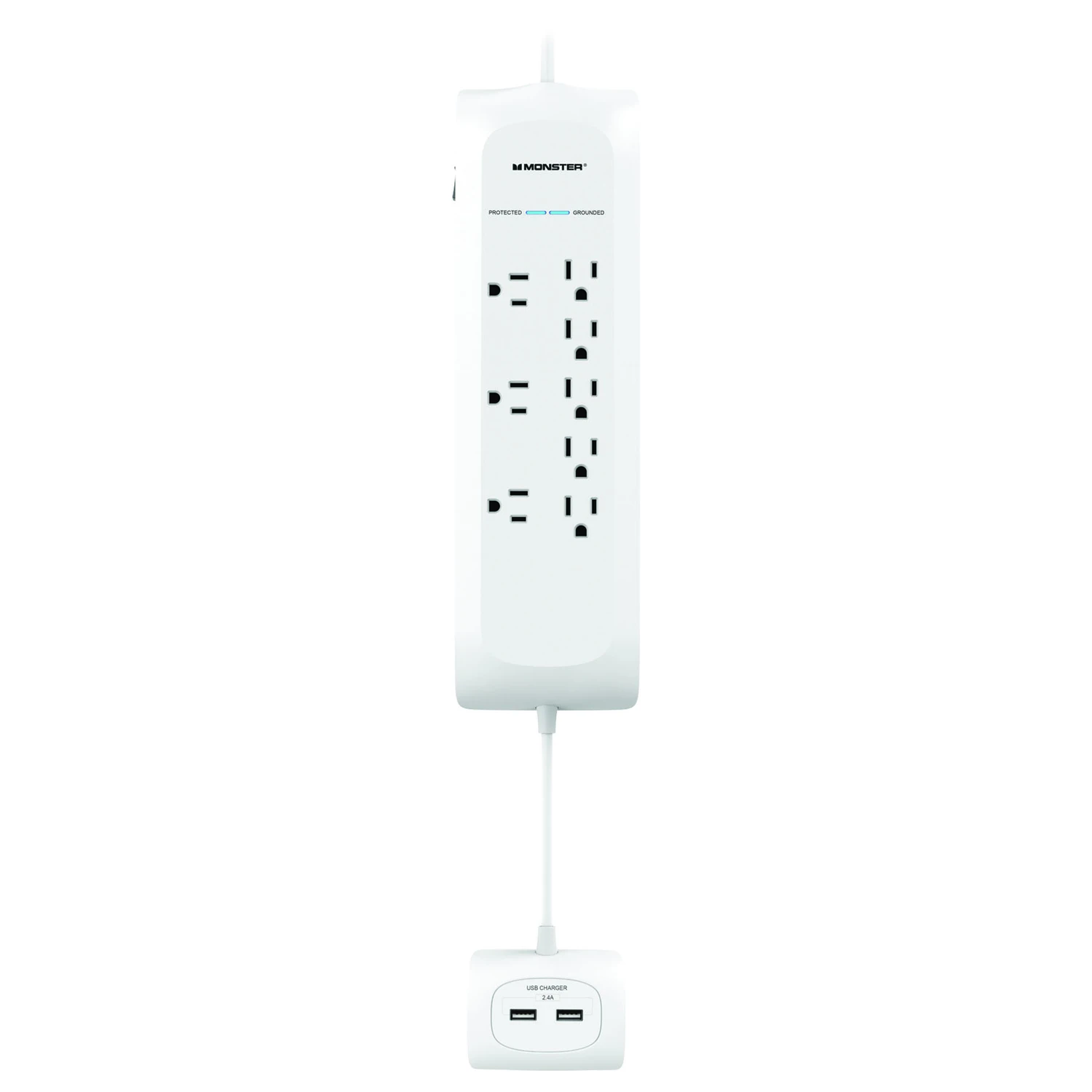 Just Power It Up 4 Ft. Surge Protector With 8 Outlets And Usb Ports, White