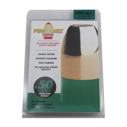 Powerbelt Bullets AC1595 Copper Hollow Point 50 Caliber Bullets - 295 Gr