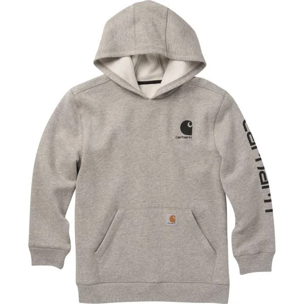 Kids' Logo Fleece Zip Up Hoodie - Grey Heather - Size 7