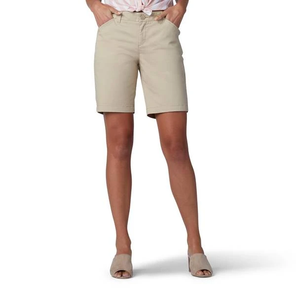 Women's Lee Chino Bermuda Shorts, 9 Inch, Regular Fit, Size 14, Brown