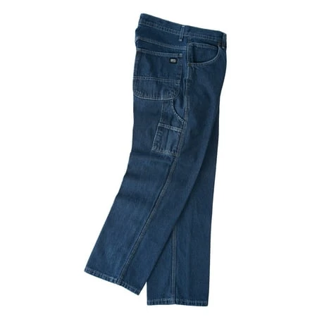 Men's Relaxed Fit Enzyme Wash Ring Spun Denim Dungaree, Indigo, 36x34