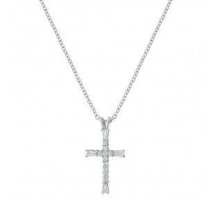 Women's Radiant Faith Cross Necklace 19" Silver Nc3068
