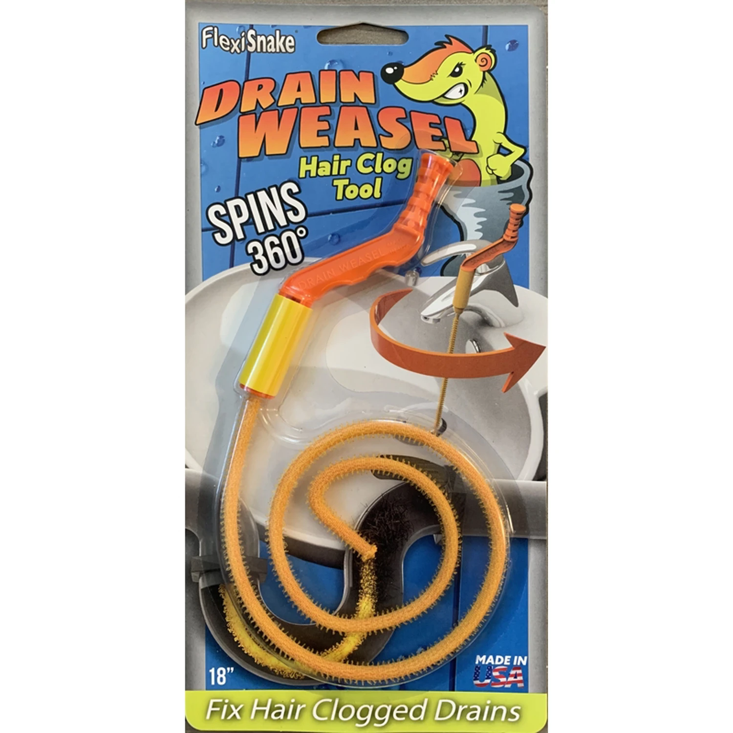 The Drain Weasel 1.5 Ft. L Hair Clog Tool With 1/8 In. Cable Diameter