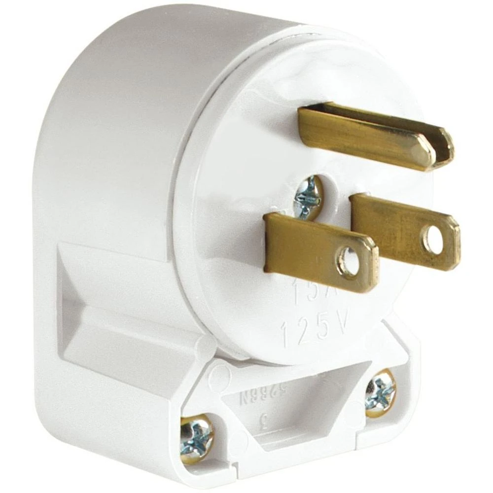 15 Amp 125-volt Heavy Duty Grade Vinyl Plug - White, Model 4867anw-box