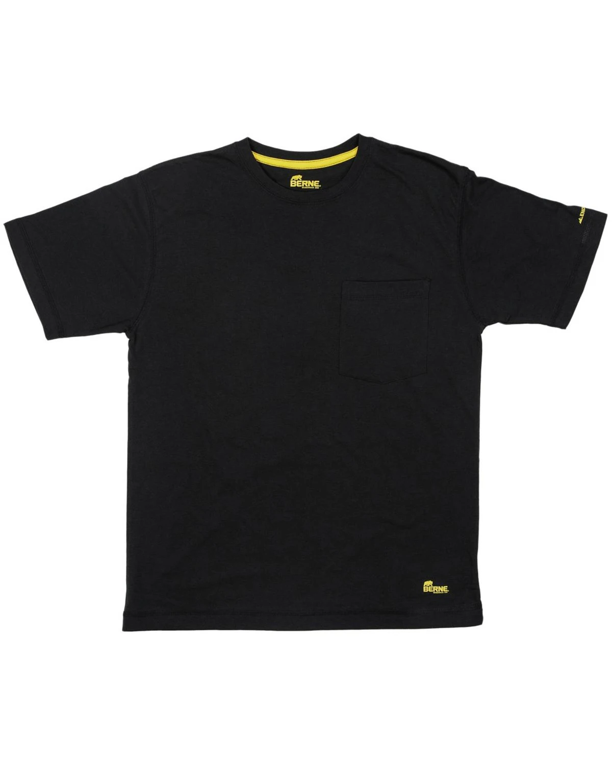 Men's Regular Lightweight Performance Pocket T-shirt, Black, 2xl - Berne Bsm38